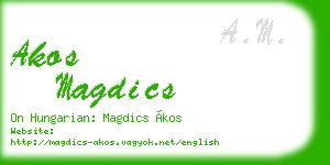 akos magdics business card