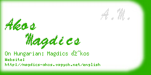 akos magdics business card